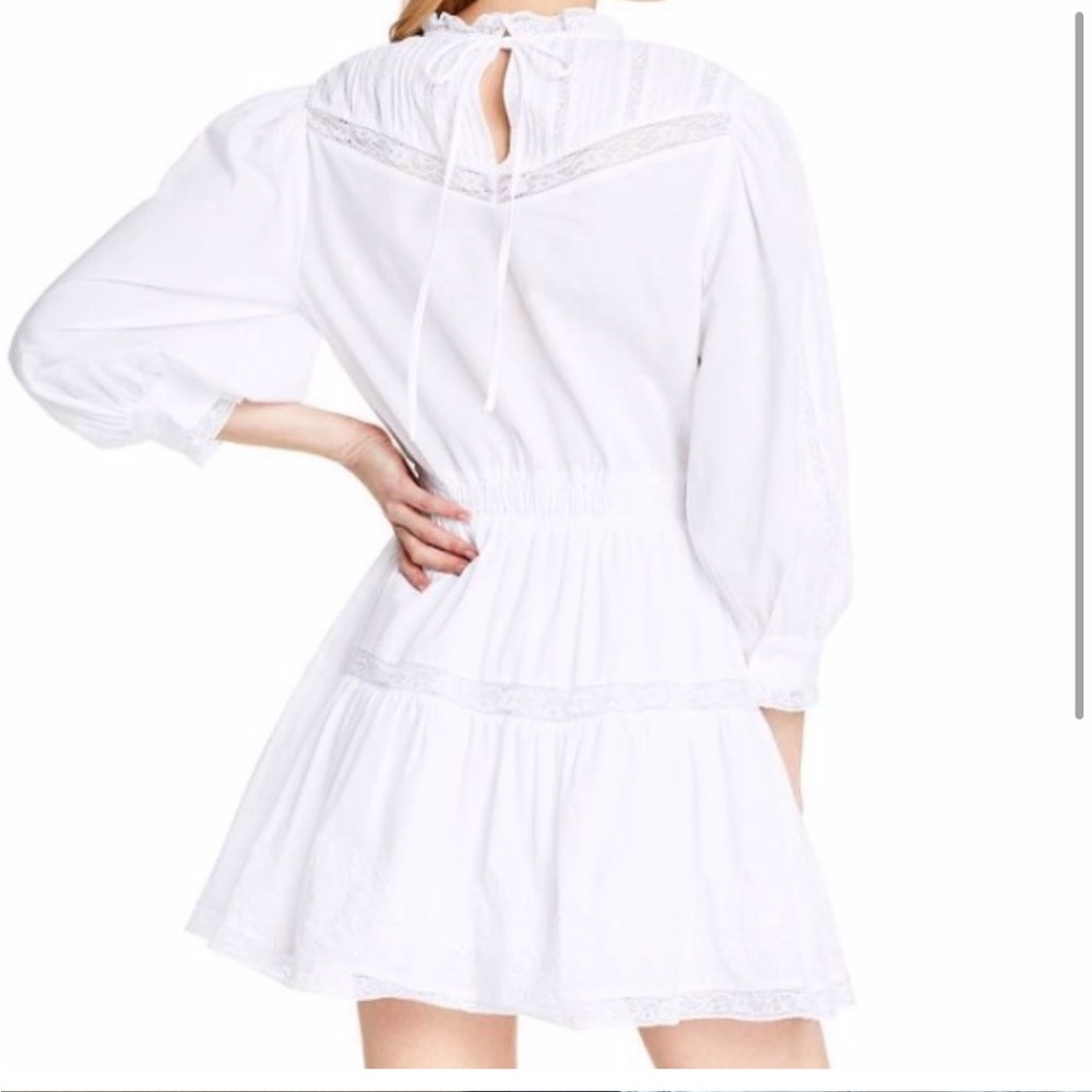 LOVESHACKFANCY x Target Talulah Pintuck Yolk Lace White Mini Dress-Size S - Picture 2 of 5